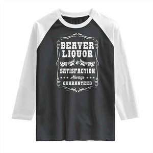 Funny Beaver Liquor Raglan Shirt Adult Drinking Humor Pun Vintage TS02 Black White Print Your Wear