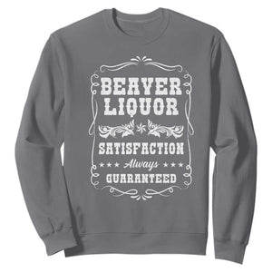 Funny Beaver Liquor Sweatshirt Adult Drinking Humor Pun Vintage TS02 Charcoal Print Your Wear