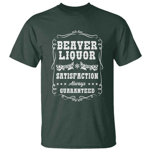 Funny Beaver Liquor T Shirt Adult Drinking Humor Pun Vintage TS02 Dark Forest Green Print Your Wear