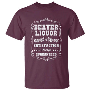 Funny Beaver Liquor T Shirt Adult Drinking Humor Pun Vintage TS02 Maroon Print Your Wear