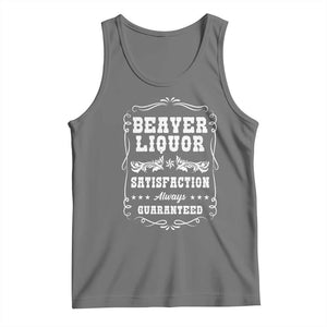 Funny Beaver Liquor Tank Top Adult Drinking Humor Pun Vintage TS02 Black Heather Print Your Wear
