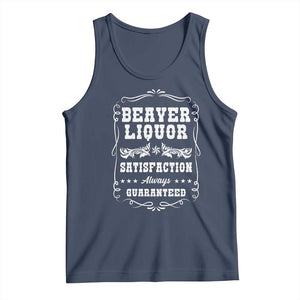 Funny Beaver Liquor Tank Top Adult Drinking Humor Pun Vintage TS02 Navy Print Your Wear