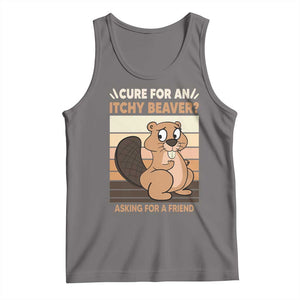 Funny Beaver Tank Top Cure For An Itchy Beaver Ask For A Friend Adult Humor TS02 Deep Heather Print Your Wear