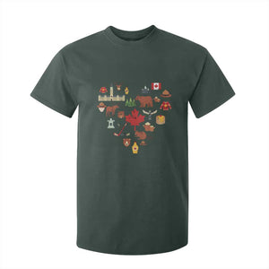 Canada Pride T Shirt For Kid Canadian Flag Maple Leaf TS02 Dark Forest Green Print Your Wear