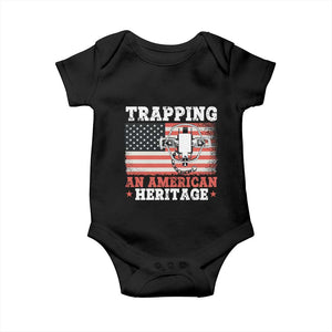 Trapping American Heritage Baby Onesie Patriotic Trap Hunting Trapper TS02 Black Print Your Wear