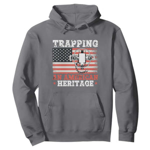 Trapping American Heritage Hoodie Patriotic Trap Hunting Trapper TS02 Charcoal Print Your Wear