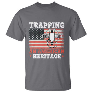 Trapping American Heritage T Shirt Patriotic Trap Hunting Trapper TS02 Charcoal Print Your Wear