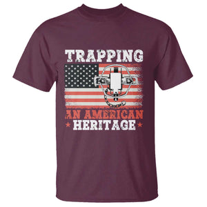 Trapping American Heritage T Shirt Patriotic Trap Hunting Trapper TS02 Maroon Print Your Wear