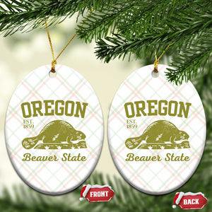 Beaver State Oregon Ceramic Ornament Est 1859 Vintage Flag TS02 Print Your Wear
