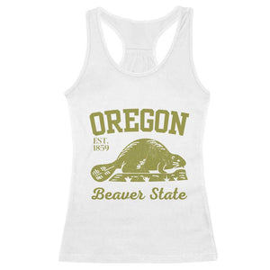 Beaver State Oregon Racerback Tank Top Est 1859 Vintage Flag TS02 White Print Your Wear