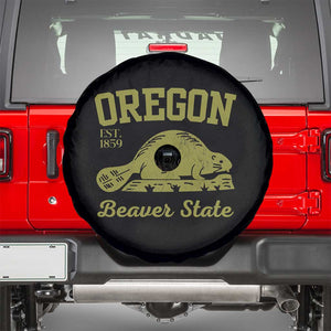 Beaver State Oregon Spare Tire Cover Est 1859 Vintage Flag TS02 Black Print Your Wear