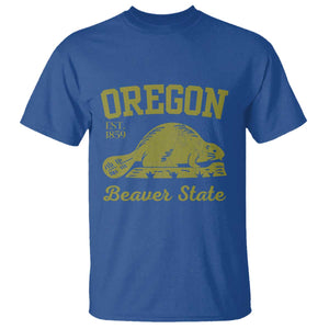 Beaver State Oregon T Shirt Est 1859 Vintage Flag TS02 Royal Blue Print Your Wear