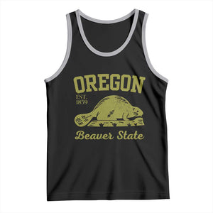 Beaver State Oregon Tank Top Est 1859 Vintage Flag TS02 Black Athletic Heather Print Your Wear