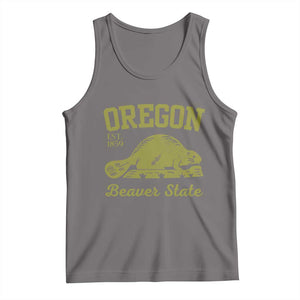 Beaver State Oregon Tank Top Est 1859 Vintage Flag TS02 Deep Heather Print Your Wear