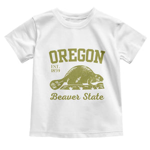 Beaver State Oregon Toddler T Shirt Est 1859 Vintage Flag TS02 White Print Your Wear