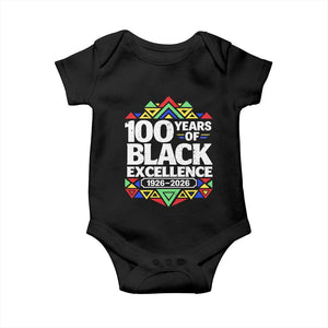100 Years of Black Excellence 1926 2026 Baby Onesie African Tribal Pattern Heritage Celebrating Black History TS02 Black Print Your Wear