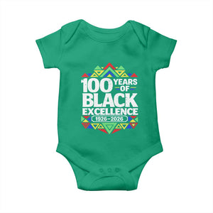 100 Years of Black Excellence 1926 2026 Baby Onesie African Tribal Pattern Heritage Celebrating Black History TS02 Irish Green Print Your Wear