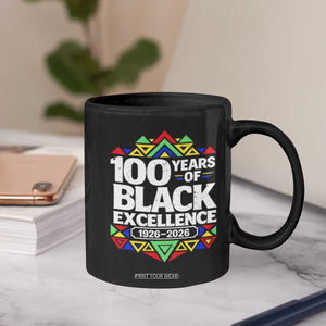 100 Years of Black Excellence 1926 2026 Coffee Mug African Tribal Pattern Heritage Celebrating Black History TS02 Print Your Wear