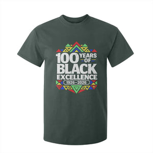 100 Years of Black Excellence 1926 2026 T Shirt For Kid African Tribal Pattern Heritage Celebrating Black History TS02 Dark Forest Green Print Your Wear