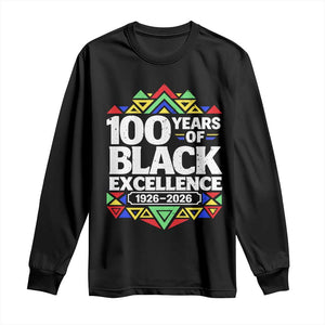 100 Years of Black Excellence 1926 2026 Long Sleeve Shirt African Tribal Pattern Heritage Celebrating Black History TS02 Black Print Your Wear