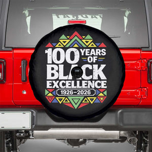 100 Years of Black Excellence 1926 2026 Spare Tire Cover African Tribal Pattern Heritage Celebrating Black History TS02 Black Print Your Wear