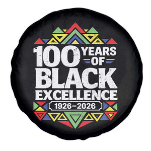 100 Years of Black Excellence 1926 2026 Spare Tire Cover African Tribal Pattern Heritage Celebrating Black History TS02 Print Your Wear