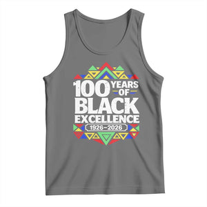100 Years of Black Excellence 1926 2026 Tank Top African Tribal Pattern Heritage Celebrating Black History TS02 Black Heather Print Your Wear
