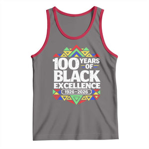 100 Years of Black Excellence 1926 2026 Tank Top African Tribal Pattern Heritage Celebrating Black History TS02 Deep Heather Red Print Your Wear