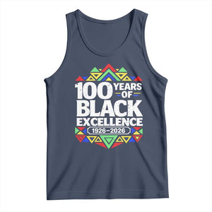 100 Years of Black Excellence 1926 2026 Tank Top African Tribal Pattern Heritage Celebrating Black History TS02 Navy Print Your Wear