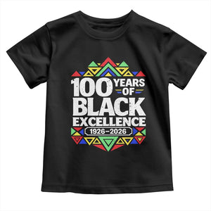 100 Years of Black Excellence 1926 2026 Toddler T Shirt African Tribal Pattern Heritage Celebrating Black History TS02 Black Print Your Wear