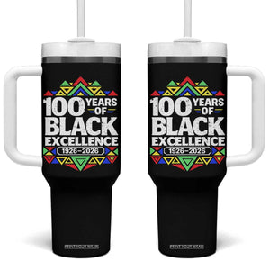 100 Years of Black Excellence 1926 2026 Tumbler With Handle African Tribal Pattern Heritage Celebrating Black History TS02 One Size: 40 oz Black Print Your Wear