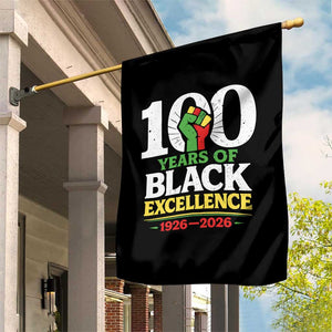 100 Years of Black Excellence 1926 2026 Garden Flag Pan-African Raised Fist Pride Honoring Black History Legacy TS02 Print Your Wear