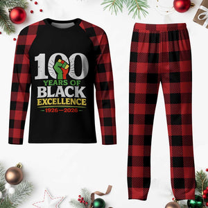 100 Years of Black Excellence 1926 2026 Plaid Pajama Set Pan-African Raised Fist Pride Honoring Black History Legacy TS02 Buffalo Plaid Print Your Wear