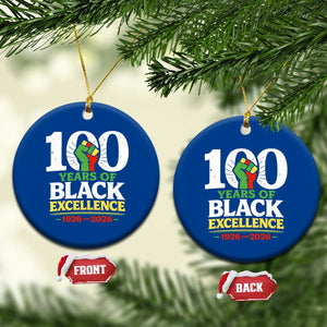 100 Years of Black Excellence 1926 2026 Ceramic Ornament Pan-African Raised Fist Pride Honoring Black History Legacy TS02 1pc Blue Print Your Wear