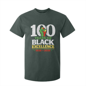 100 Years of Black Excellence 1926 2026 T Shirt For Kid Pan-African Raised Fist Pride Honoring Black History Legacy TS02 Dark Forest Green Print Your Wear