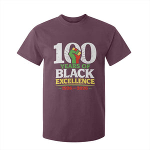 100 Years of Black Excellence 1926 2026 T Shirt For Kid Pan-African Raised Fist Pride Honoring Black History Legacy TS02 Maroon Print Your Wear