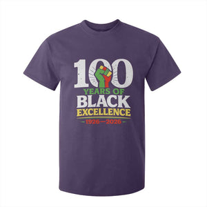100 Years of Black Excellence 1926 2026 T Shirt For Kid Pan-African Raised Fist Pride Honoring Black History Legacy TS02 Purple Print Your Wear