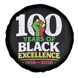 100 Years of Black Excellence 1926 2026 Spare Tire Cover Pan-African Raised Fist Pride Honoring Black History Legacy TS02 Print Your Wear