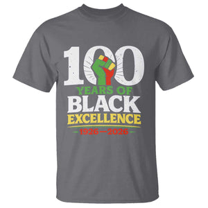 100 Years of Black Excellence 1926 2026 T Shirt Pan-African Raised Fist Pride Honoring Black History Legacy TS02 Charcoal Print Your Wear