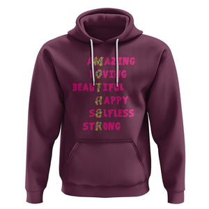 Mother Definition Hoodie Amazing Loving Beautiful Happy Selfless Strong Floral Mom's Day TS02 Maroon Printyourwear
