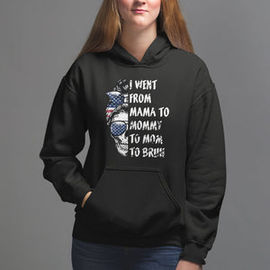 Skull Mom Hoodie I Went From Mama To Mommy Mom Bruh Funny Mother's Day Messy Bun TS02 Black Printyourwear