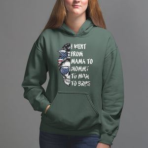 Skull Mom Hoodie I Went From Mama To Mommy Mom Bruh Funny Mother's Day Messy Bun TS02 Dark Forest Green Printyourwear