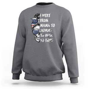 Skull Mom Sweatshirt I Went From Mama To Mommy Mom Bruh Funny Mother's Day Messy Bun TS02 Charcoal Printyourwear
