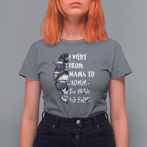 Skull Mom T Shirt For Women I Went From Mama To Mommy Mom Bruh Funny Mother's Day Messy Bun TS02 Charcoal Printyourwear