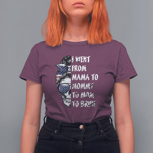 Skull Mom T Shirt For Women I Went From Mama To Mommy Mom Bruh Funny Mother's Day Messy Bun TS02 Maroon Printyourwear