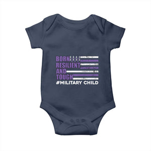 Military Child Born Resilient Tough Baby Onesie Month Of The Military Kids Army Soldier American Flag TS02 Navy Print Your Wear