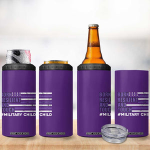 Military Child Born Resilient Tough 4 in 1 Can Cooler Tumbler Month Of The Military Kids Army Soldier American Flag TS02 Print Your Wear