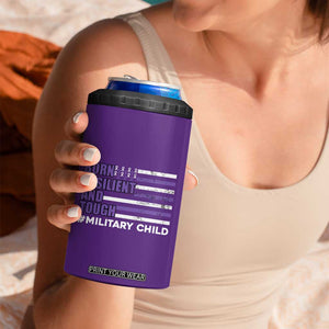 Military Child Born Resilient Tough 4 in 1 Can Cooler Tumbler Month Of The Military Kids Army Soldier American Flag TS02 Print Your Wear