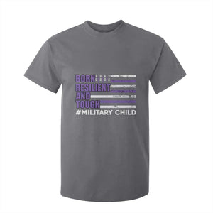 Military Child Born Resilient Tough T Shirt For Kid Month Of The Military Kids Army Soldier American Flag TS02 Charcoal Print Your Wear