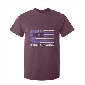 Military Child Born Resilient Tough T Shirt For Kid Month Of The Military Kids Army Soldier American Flag TS02 Maroon Print Your Wear
